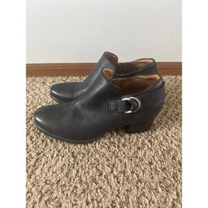 Natural Soul Women's Black Leather Bootie Boots Size 8.5